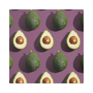Avocado Green Purple Metal Print