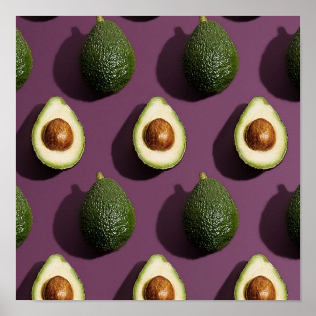Avocado Green Purple Poster (Front)