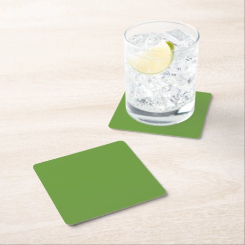 Avocado Green Square Paper Coaster