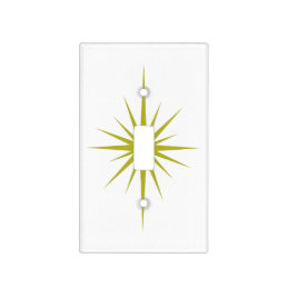 Avocado Green Starburst Mid Century Modern Retro Light Switch Cover