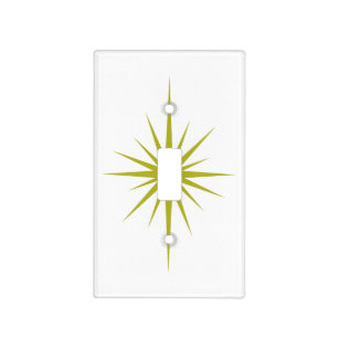 Avocado Green Starburst Mid Century Modern Retro Light Switch Cover