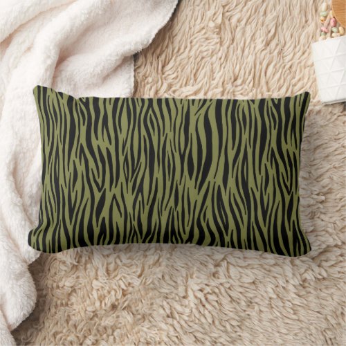 Avocado Green Tiger Stripe Pillow
