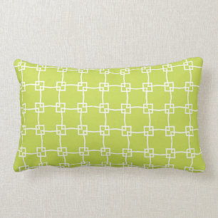 Avocado green trellis lumbar pillow