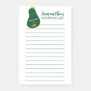 Avocado Grocery Shop List Meal Plan Post-it Notes