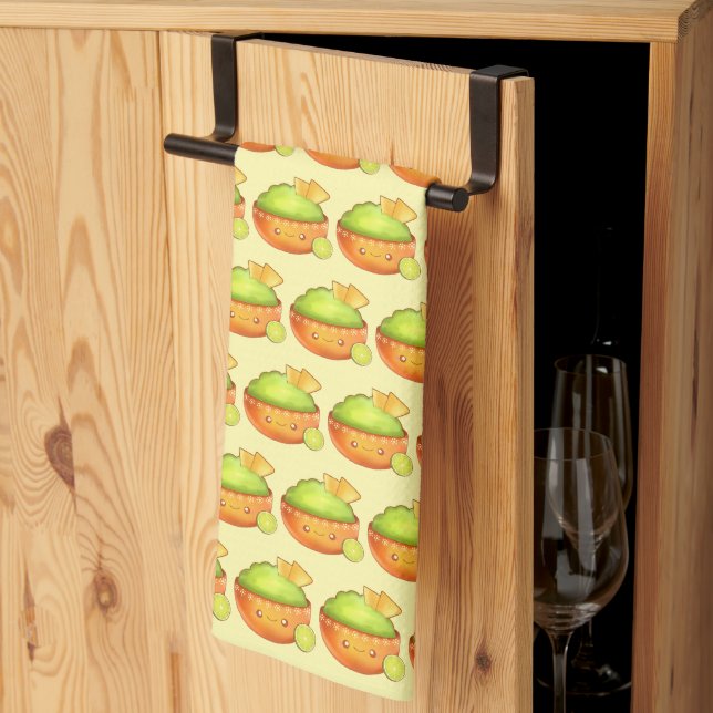 Avocado Guacamole And Tortilla Chips Kitchen Towel (Thirds Fold)
