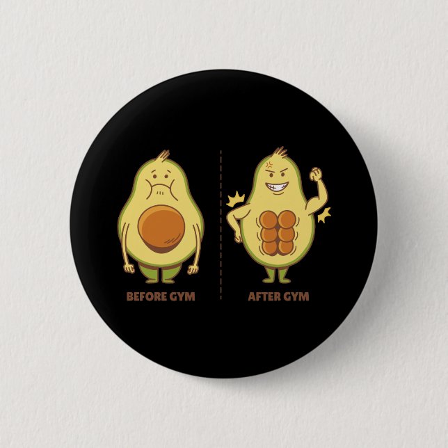 Avocado Gym Lover Button (Front)
