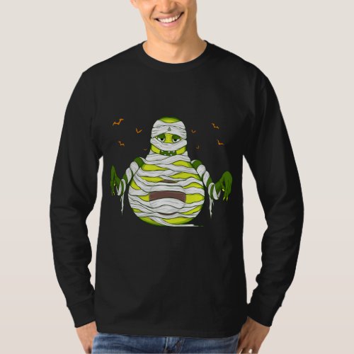 Avocado Halloween Mummy Funny Fruit Graphic T_Shirt