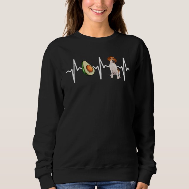 Avocado Harrier Heartbeat Dog Sweatshirt (Front)