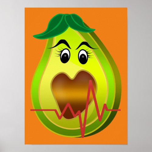 avocado heart friendly food poster