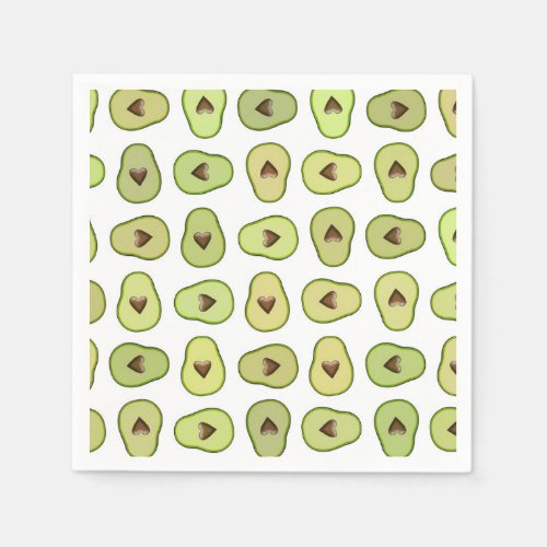 Avocado Heart Fruit Trendy Food Baby Shower Party Napkins