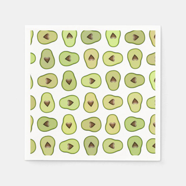 Avocado Heart Fruit Trendy Food Baby Shower Party Napkins (Front)