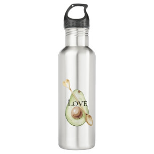 Avocado Heart Spoon Love Stainless Steel Water Bottle