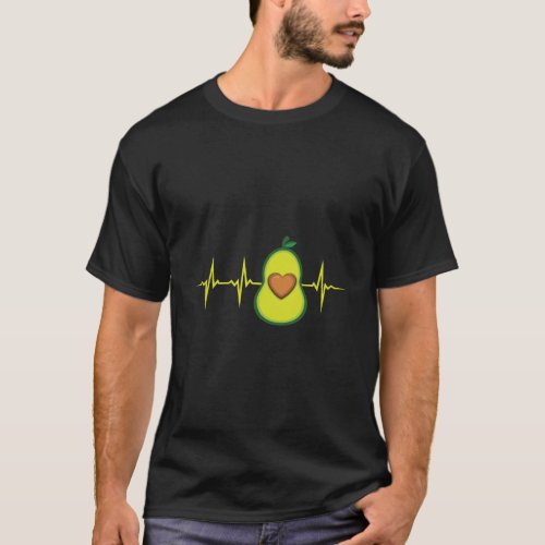 Avocado Heartbeat Avocado Lover T_Shirt