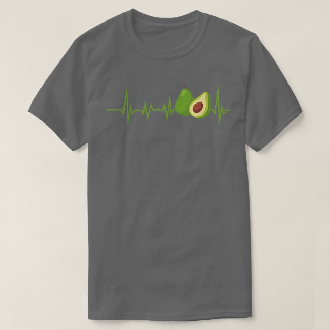 Avocado Heartbeat Graphic Print Vegan Unise  T-Shirt (Design Front)