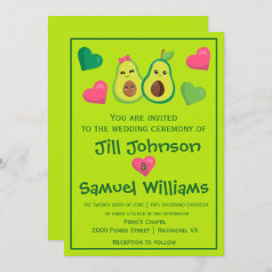 Avocado Hipster Wedding Invitation