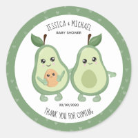 Avocado Holy Guacamole Baby Shower Classic Round Sticker