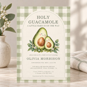 Avocado Holy Guacamole Baby Shower Invitation