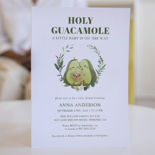 Avocado Holy Guacamole Baby Shower Invitation
