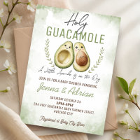 Avocado Holy Guacamole Baby Shower Invitation