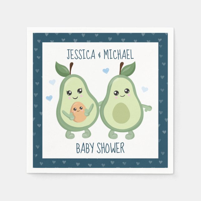 Avocado Holy Guacamole Baby Shower Napkins (Front)