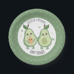 Avocado Holy Guacamole Baby Shower  Paper Plates<br><div class="desc">Avocado Holy Guacamole Baby Shower Paper Plate - Introducing our incredibly smooth avocado baby shower design. Featuring a very cute, nutritious avocado and his/her other half, accompanied by their little avocado seed. The health benefits of avocados are well known. They are a great source of vitamins and they have smashed...</div>