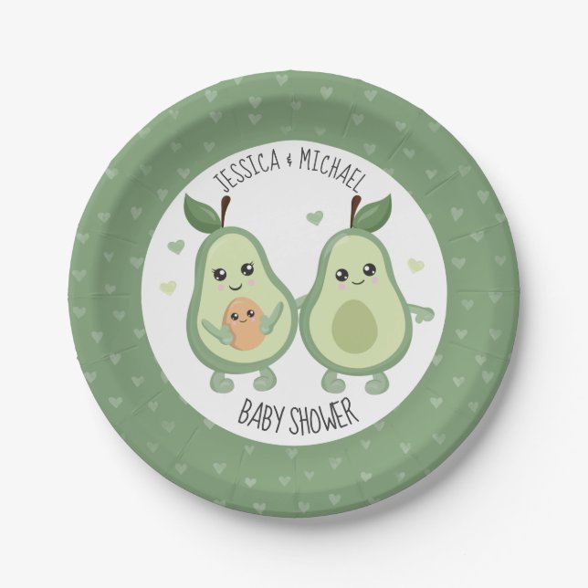 Avocado Holy Guacamole Baby Shower  Paper Plates (Front)