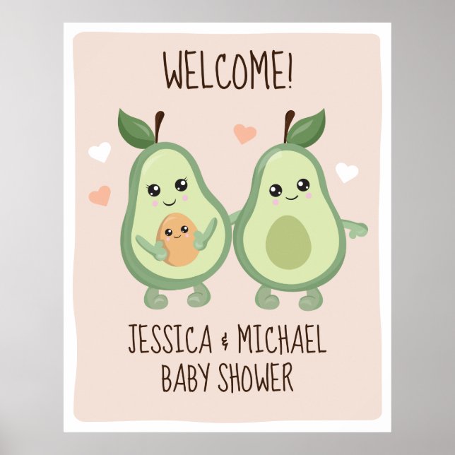 Avocado Holy Guacamole Baby Shower  Poster (Front)