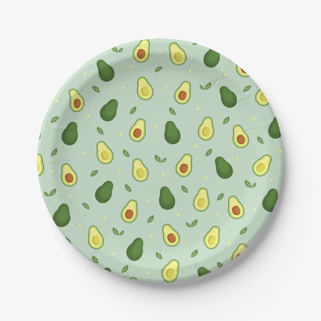 Avocado Holy Guacamole Green Baby Shower Birthday Paper Plates (Front)