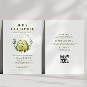 Avocado Holy Guacamole QR Code Baby Shower Invitation