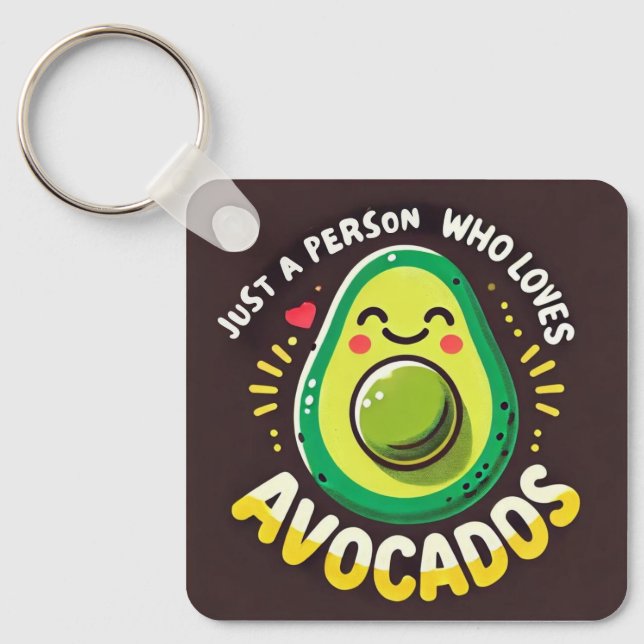 Avocado Hoodie Lover Keychain (Front)