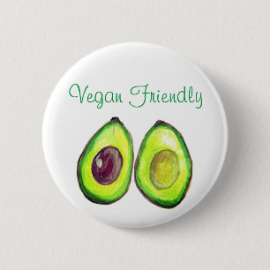 Avocado Humor Text Vegan Food Healthy Fruit Button