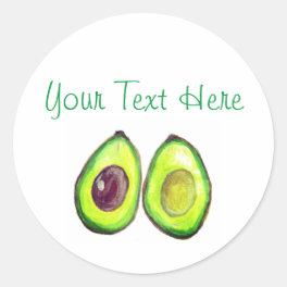 Avocado Humor Text Vegan Food Healthy Fruit Classi Classic Round Sticker