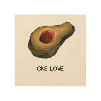 Avocado illustration, customisable wood wall art