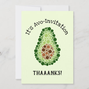 Avocado In Dots Invitation