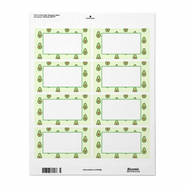 Avocado In Dots Label (Full Sheet)