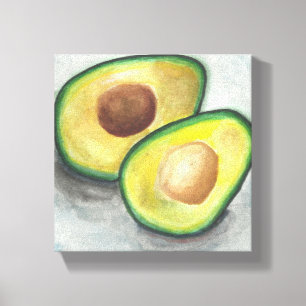 Avocado in Watercolor Canvas Print