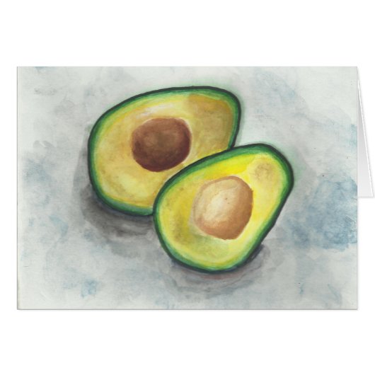 Avocado in Watercolor Cards (Front Horizontal)