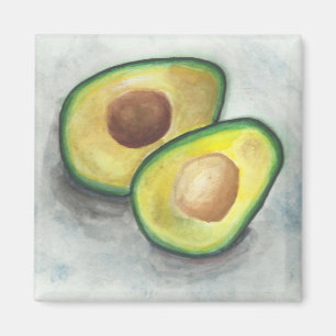 Avocado in Watercolor Magnet