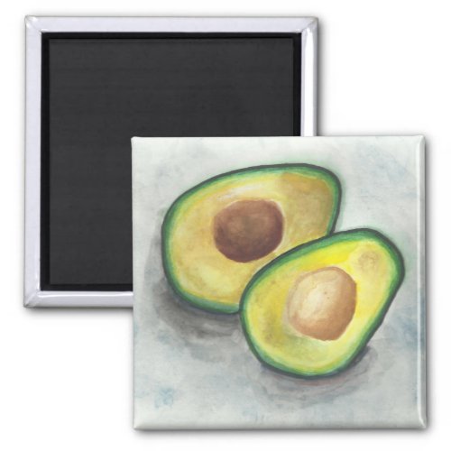 Avocado in Watercolor Magnet