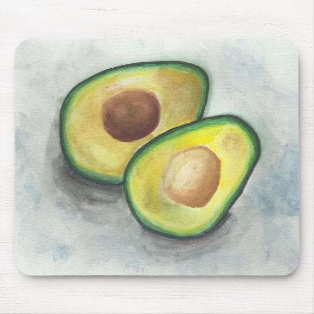Avocado in Watercolor Mouse Pad (Front)