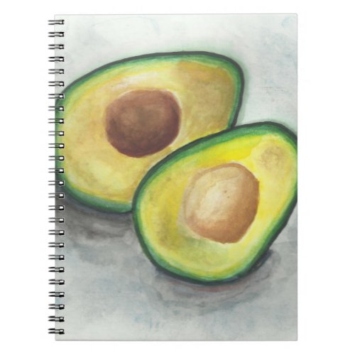 Avocado in Watercolor Notebook