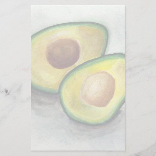 Avocado in Watercolor Stationery
