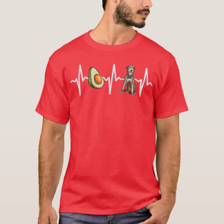 Avocado Irish Wolfhound Heartbeat Dog Lover T-Shirt