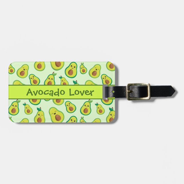 Avocado Joy Green Luggage Tag (Front Horizontal)