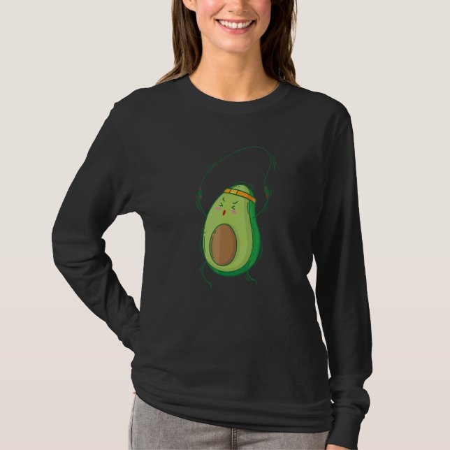 Avocado Jumps With A Skipping Rope T-Shirt (Front)