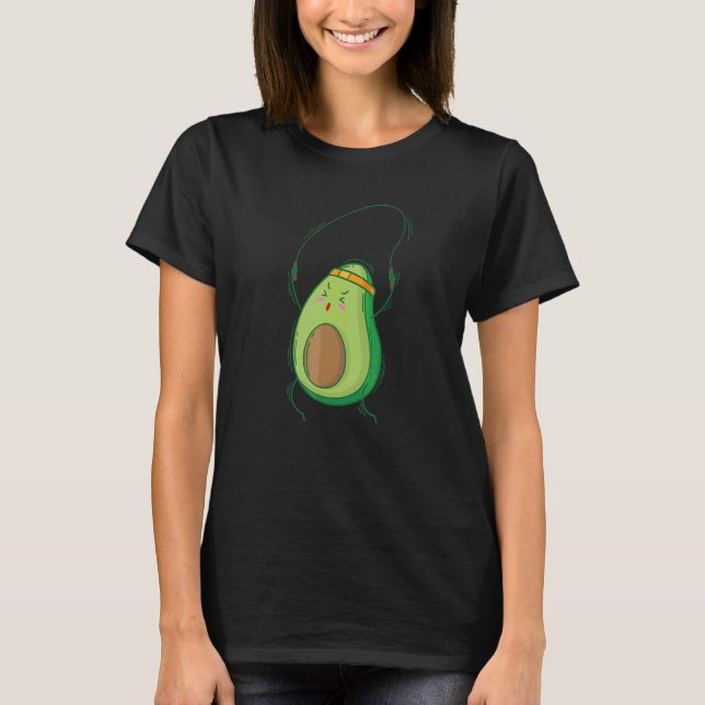 Avocado Jumps With A Skipping Rope T-Shirt (Front)