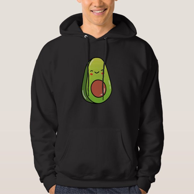 Avocado Kawaii Cute Funny Hoodie (Front)