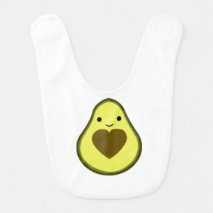 Avocado Love Cute Avocado with a heart Pit Baby Bib