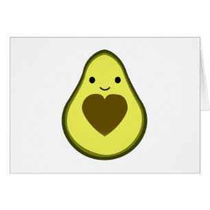 Avocado Love Cute Avocado with a heart Pit Cards