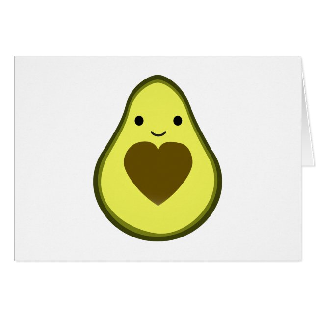 Avocado Love Cute Avocado with a heart Pit Cards (Front Horizontal)